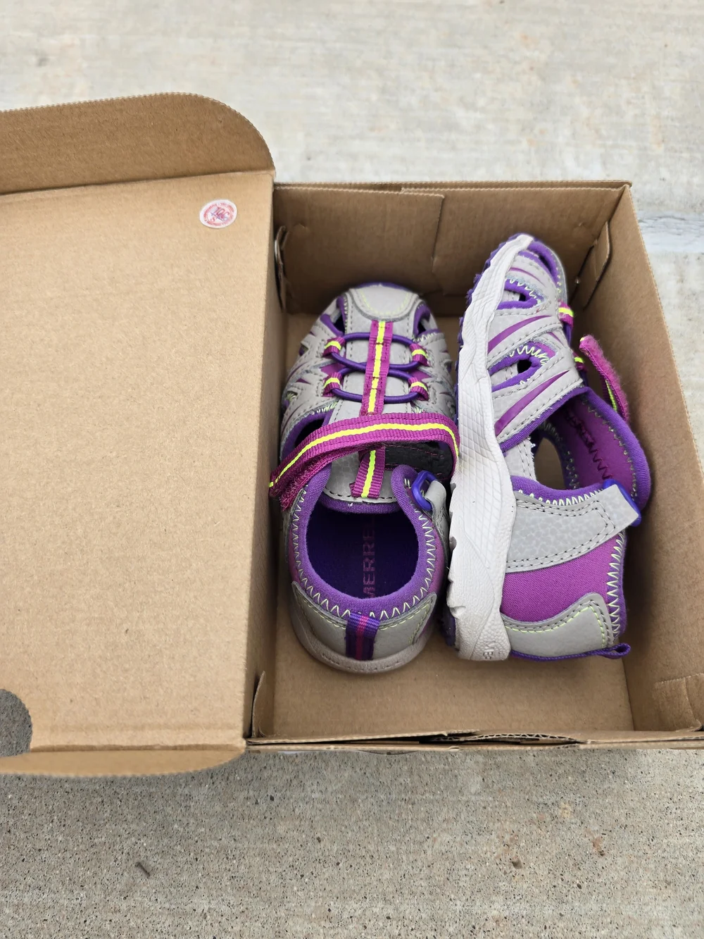 Brand NEW Merrell Kids Purple/Tan Hydro Water Sandal Merrell SZ 8 Little Kids